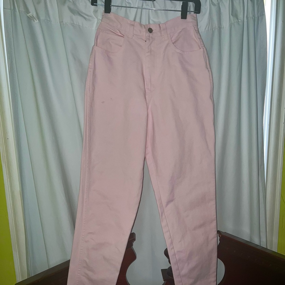 Awesome Vintage 80s high waisted baby pink denim jeans